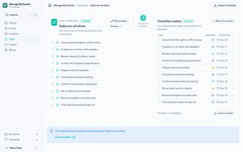 Task & document templates